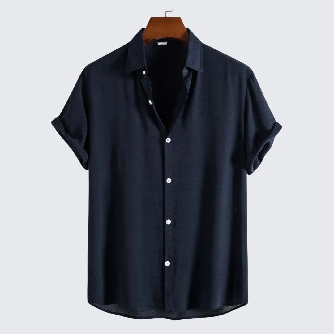 Camisa Masculina Manga Curta Astral Camisa Masculina Manga Curta Astral - Vestuário 048 Fragatto Azul Marinho P