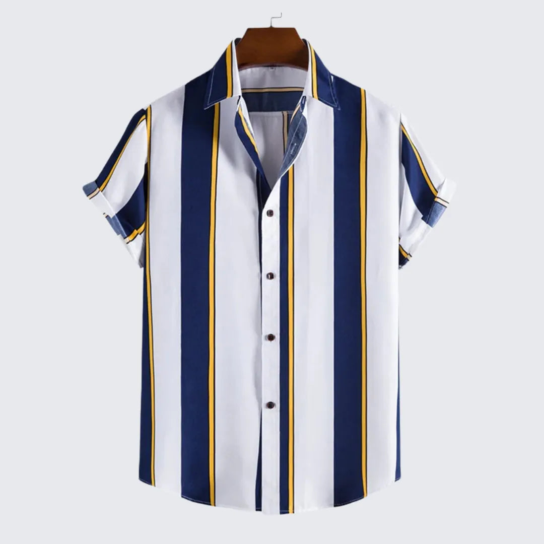 Camisa Masculina Manga Curta Atlas Camisa Masculina Manga Curta Atlas - Vestuário 049 Fragatto Azul/Branco P