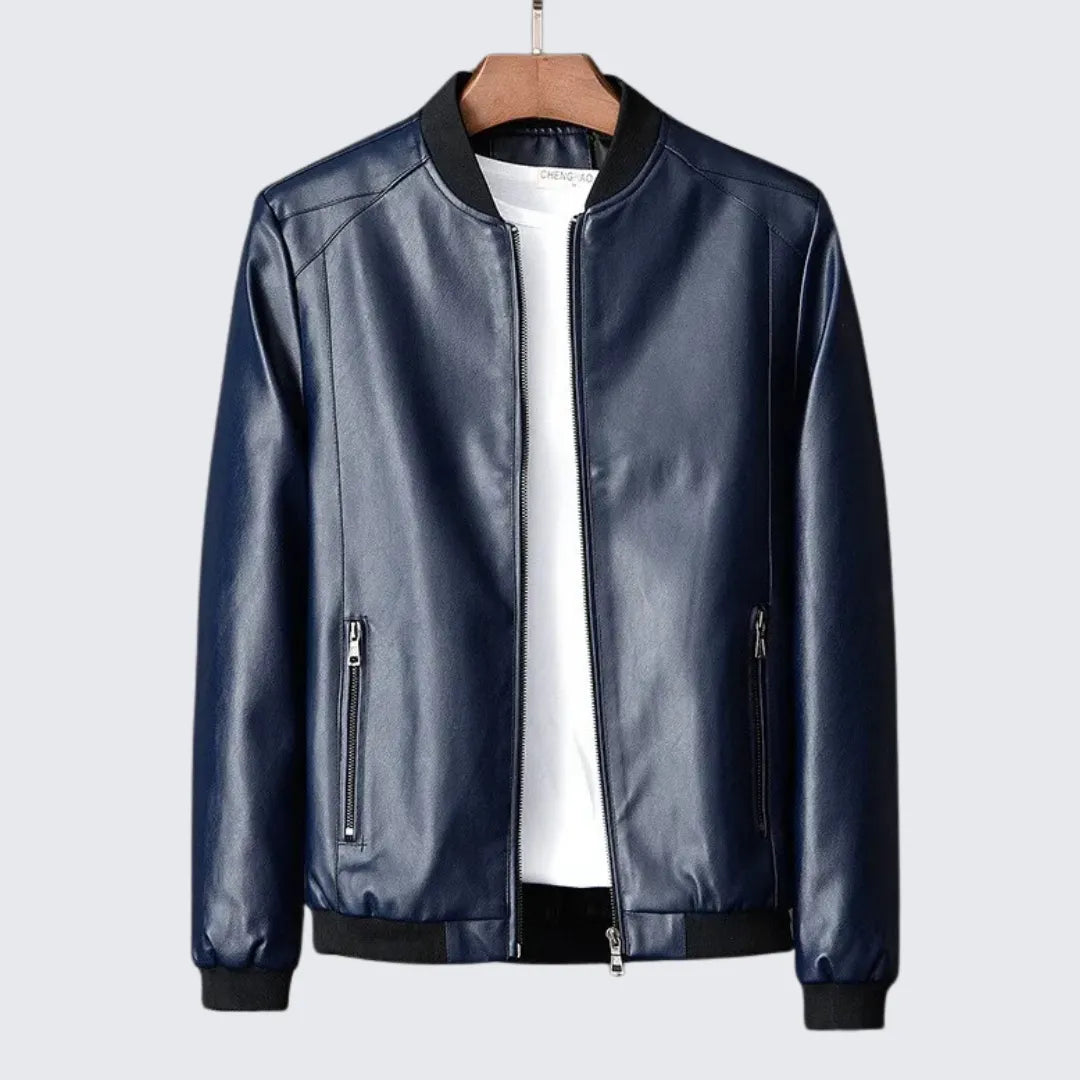 Jaqueta Masculina de Couro Alpha Jaqueta Masculina de Couro Alpha - Vestuário 124 Fragatto Azul Escuro M