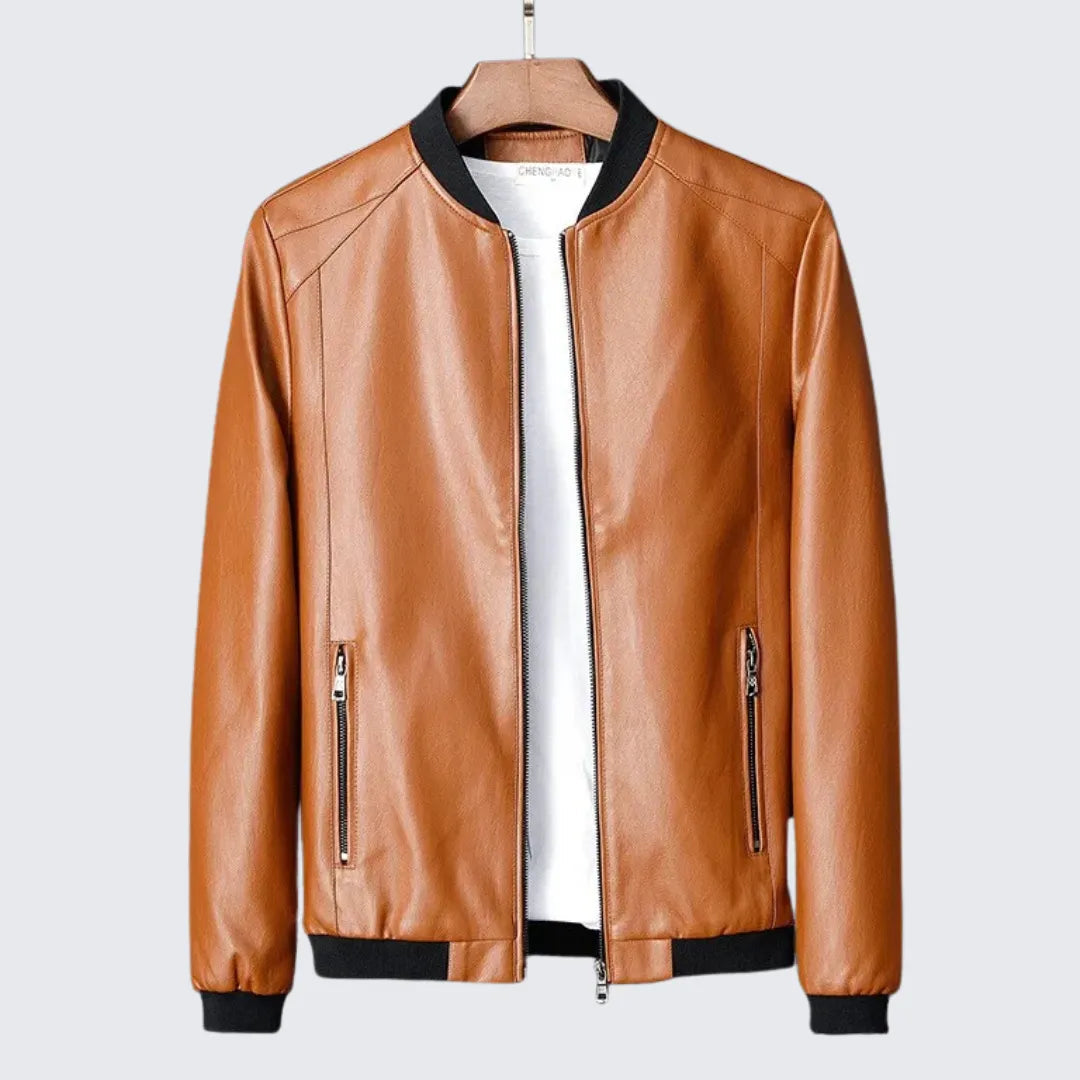 Jaqueta Masculina de Couro Alpha Jaqueta Masculina de Couro Alpha - Vestuário 124 Fragatto Marrom M