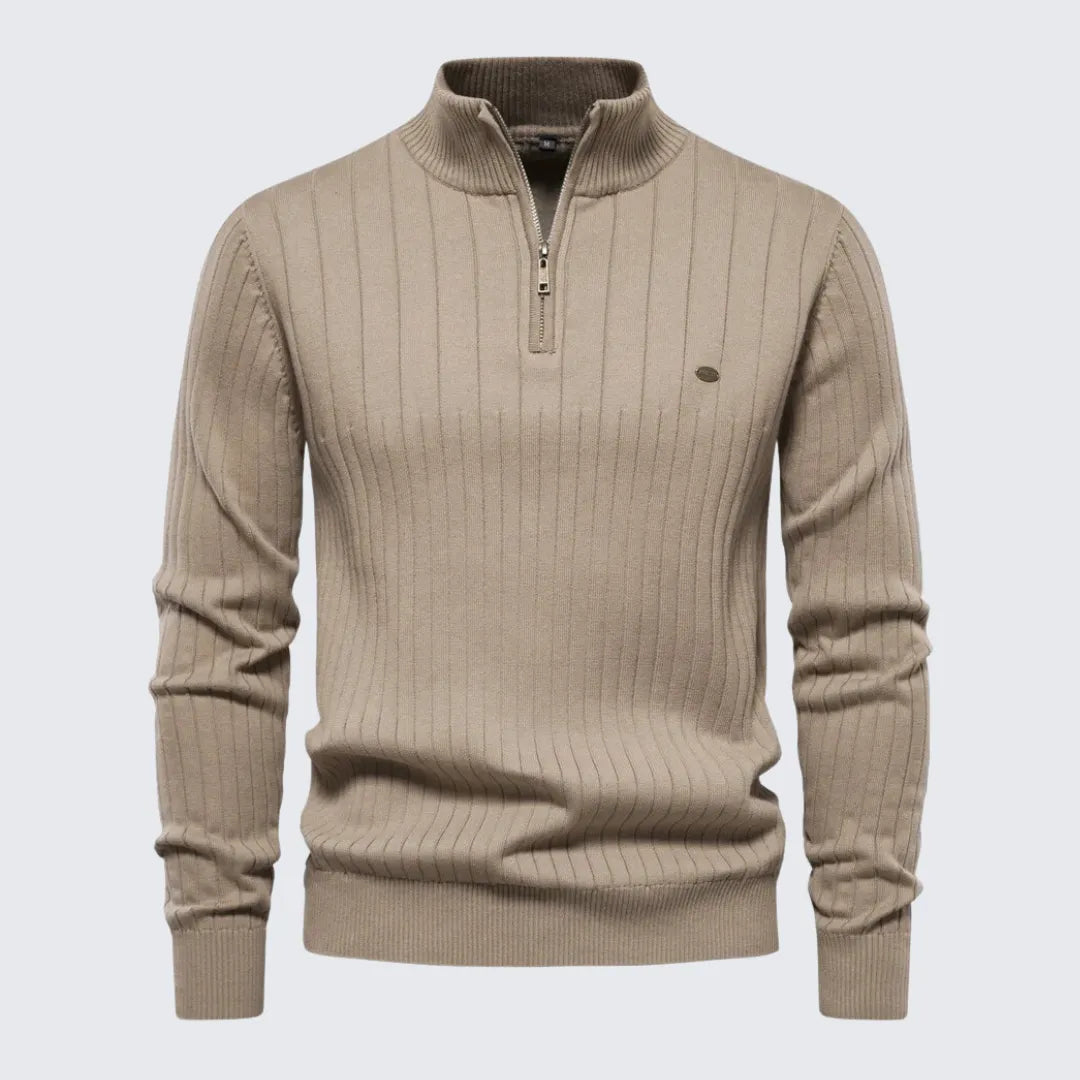Suéter Masculino Gola Alta com Zíper Suéter Masculino Gola Alta com Zíper - Vestuário 093 Fragatto Bege P
