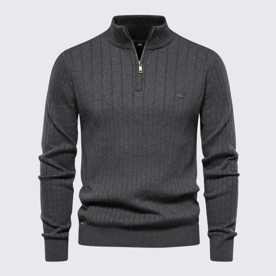 Suéter Masculino Gola Alta com Zíper Suéter Masculino Gola Alta com Zíper - Vestuário 093 Fragatto Cinza escuro P