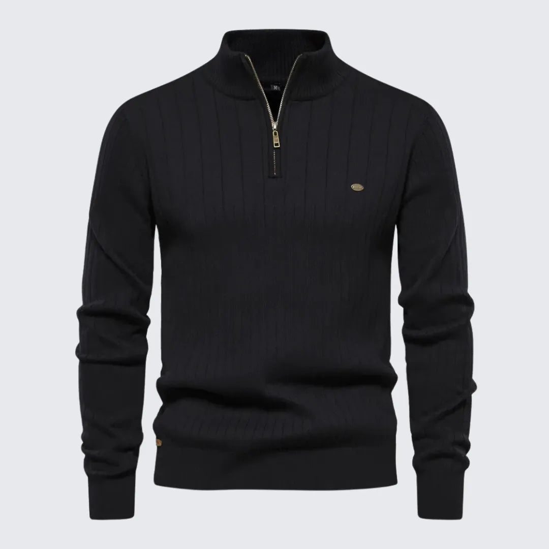 Suéter Masculino Gola Alta com Zíper Suéter Masculino Gola Alta com Zíper - Vestuário 093 Fragatto Preto P