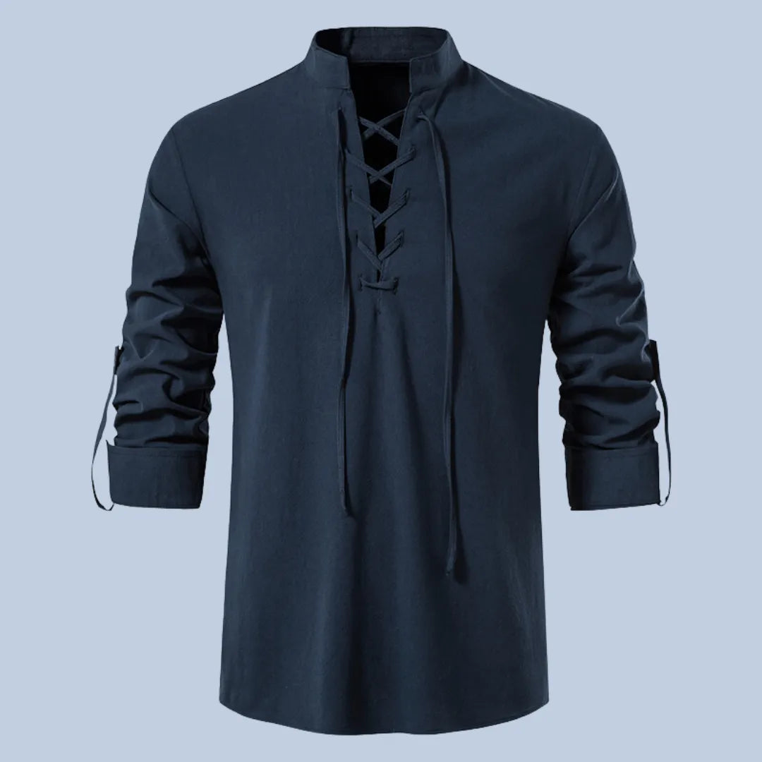 Camisa Masculina Bata Linho Camisa Masculina Bata Linho - Vestuário 019 Fragatto Azul Marinho P