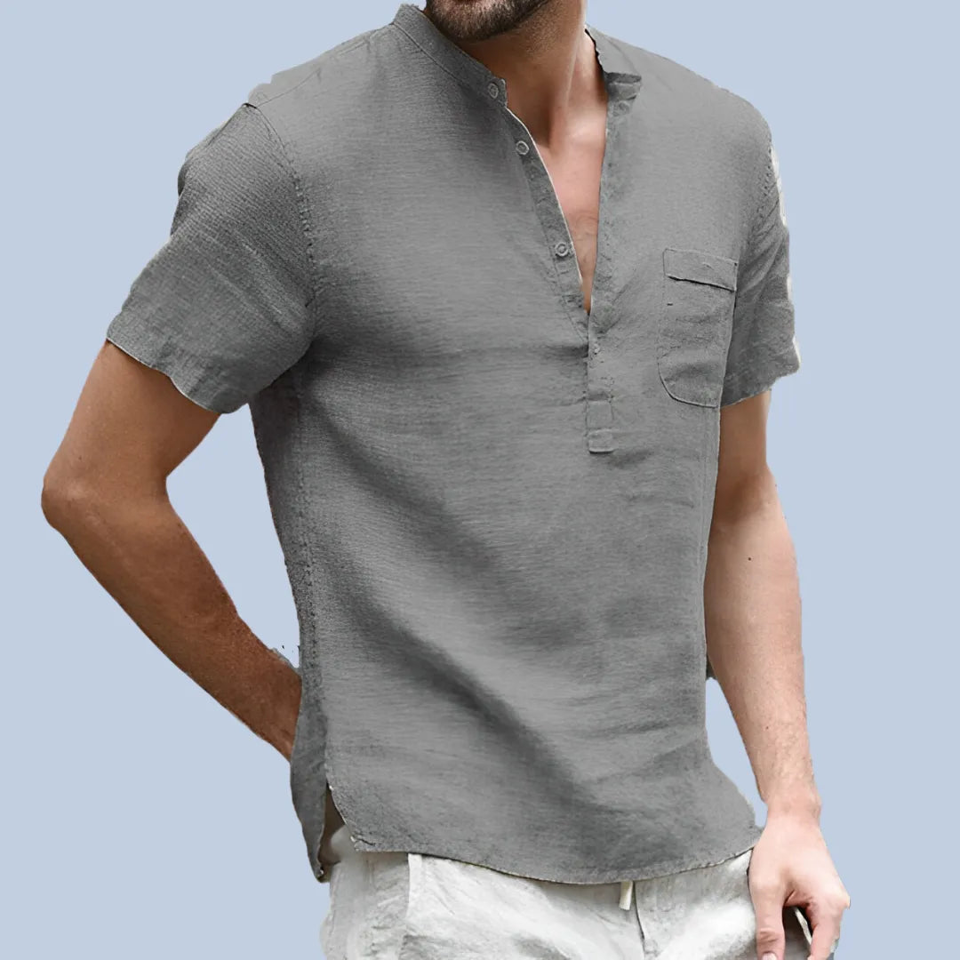 Camisa Masculina Bata Manga Curta Camisa Masculina Bata Manga Curta - Vestuário 025 Fragatto Cinza P