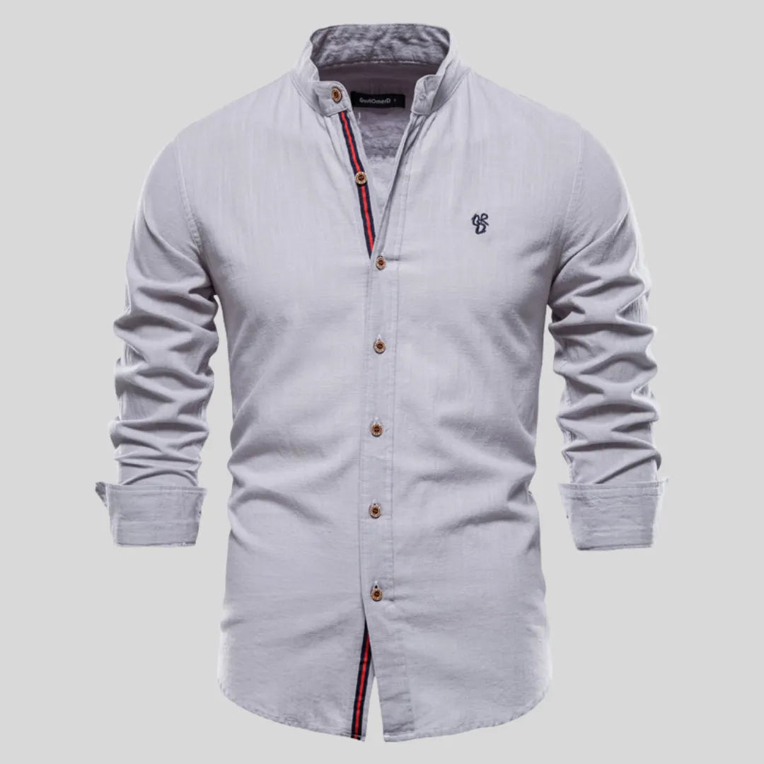 Camisa Masculina Casual Algodão Camisa Masculina Casual Algodão - Vestuário 043 Fragatto Cinza P