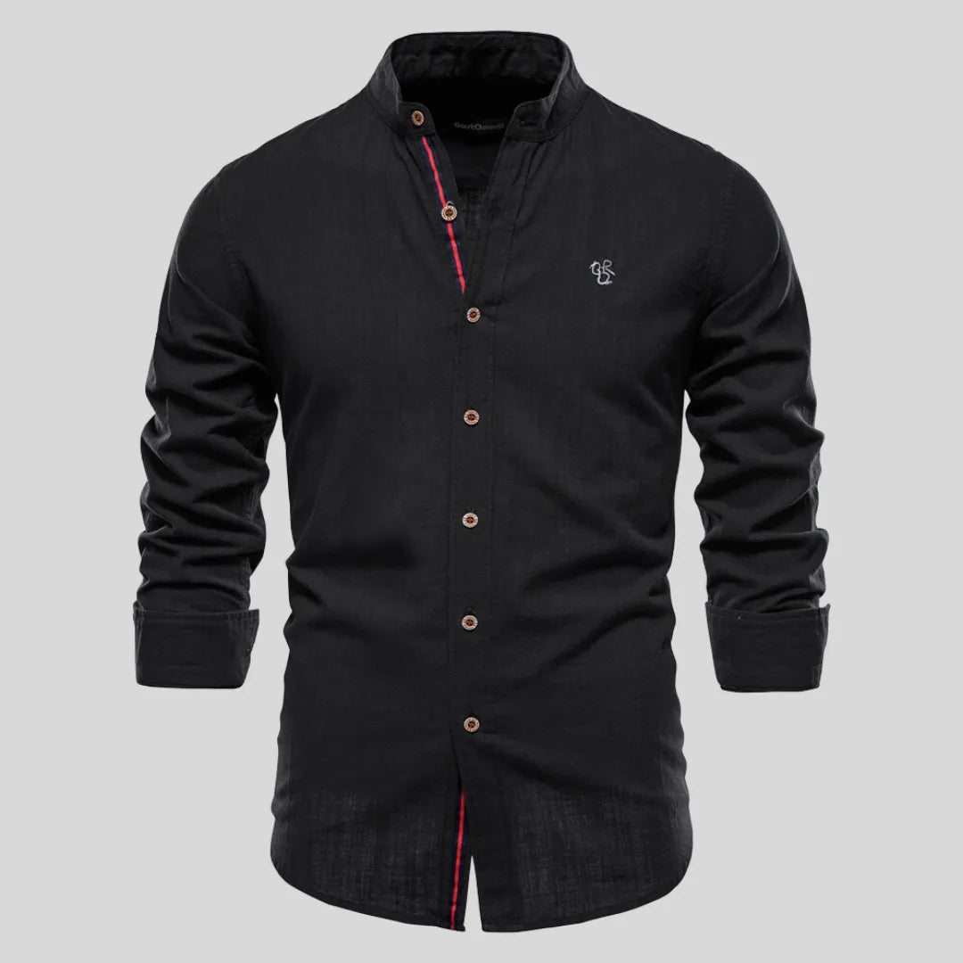 Camisa Masculina Casual Algodão Camisa Masculina Casual Algodão - Vestuário 043 Fragatto Preto P