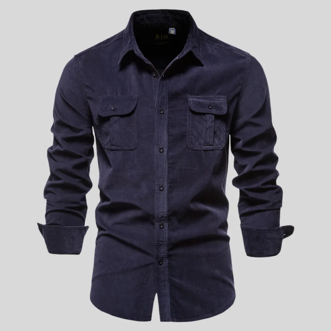 Camisa Masculina Com Textura Adventure Camisa Masculina Com Textura Adventure - Vestuário 044 Fragatto Azul P
