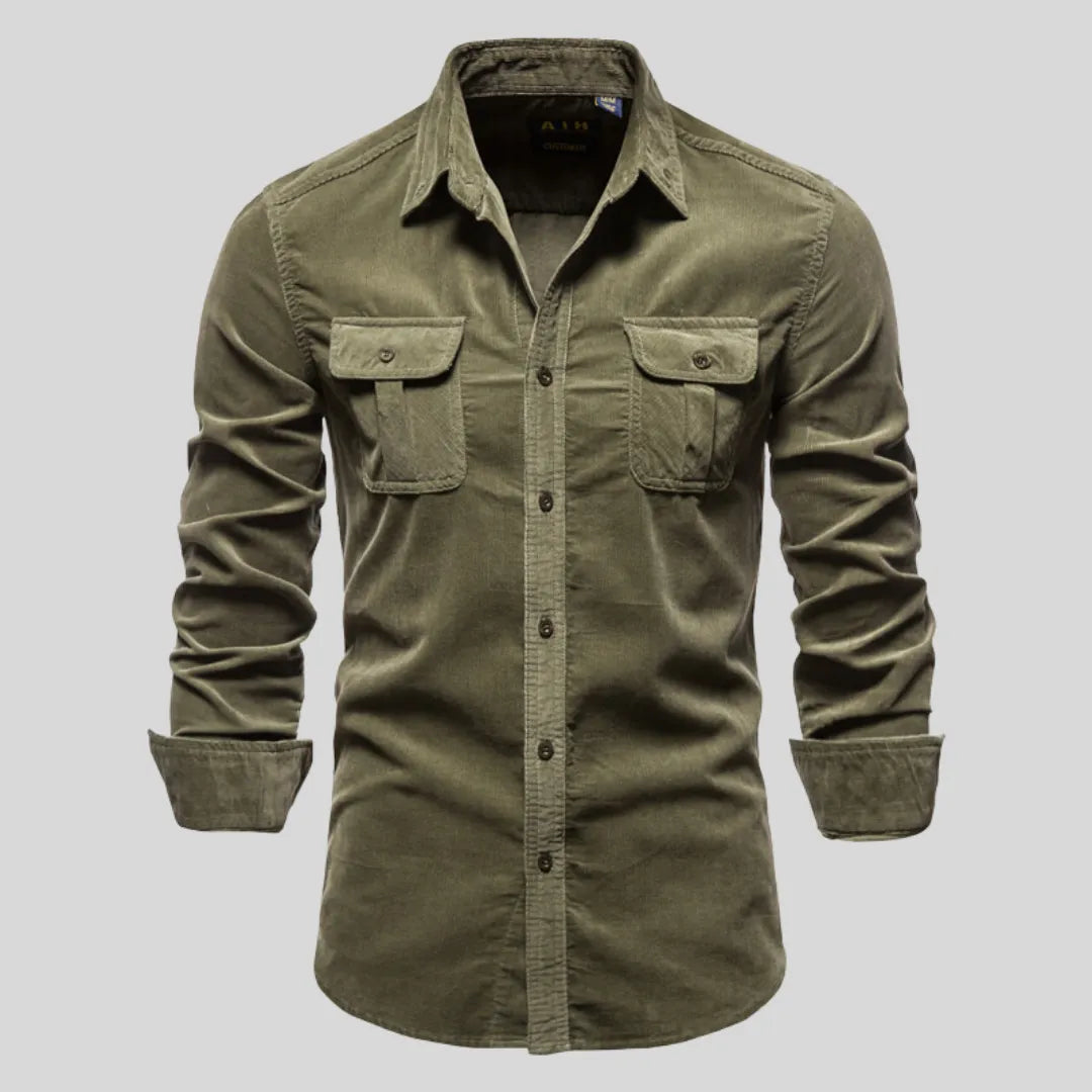 Camisa Masculina Com Textura Adventure Camisa Masculina Com Textura Adventure - Vestuário 044 Fragatto Verde P