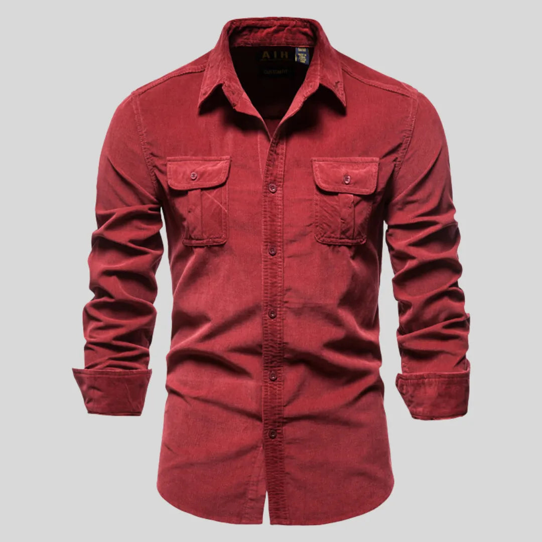 Camisa Masculina Com Textura Adventure Camisa Masculina Com Textura Adventure - Vestuário 044 Fragatto Vermelho P