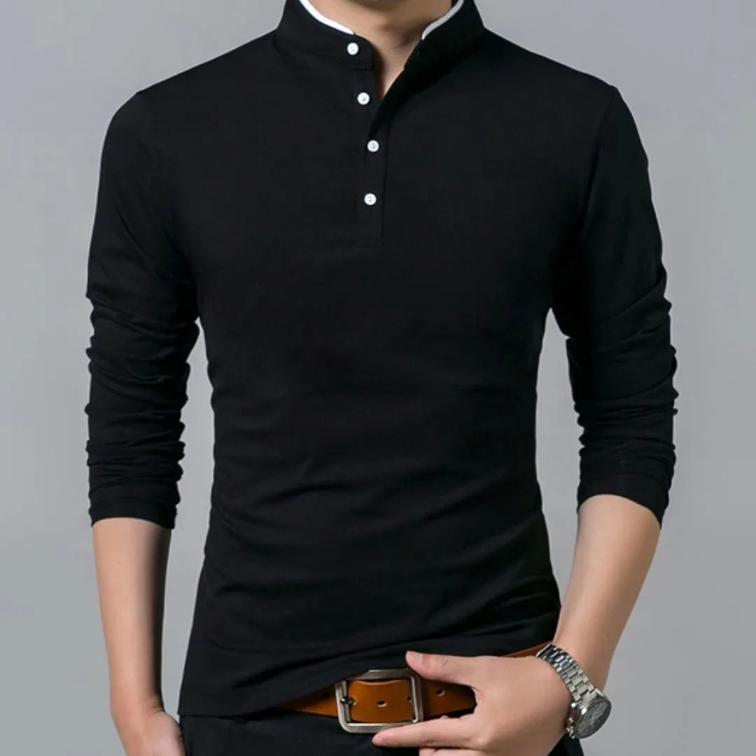 Camisa Masculina Manga Longa Camisa Masculina Manga Longa - Vestuário 003 Fragatto Preto P