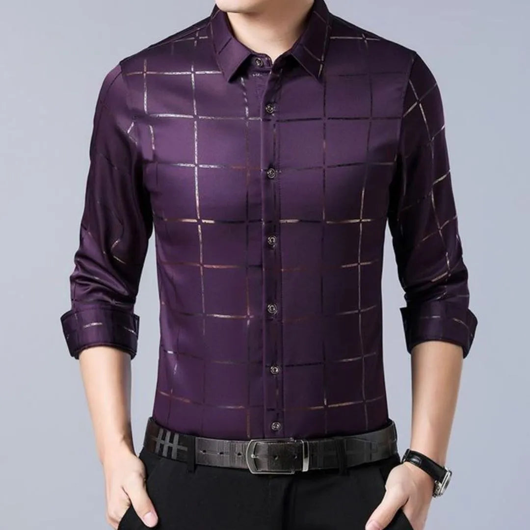 Camisa Social Masculina Square Camisa Social Masculina Square - Vestuário 011 Fragatto Roxo P