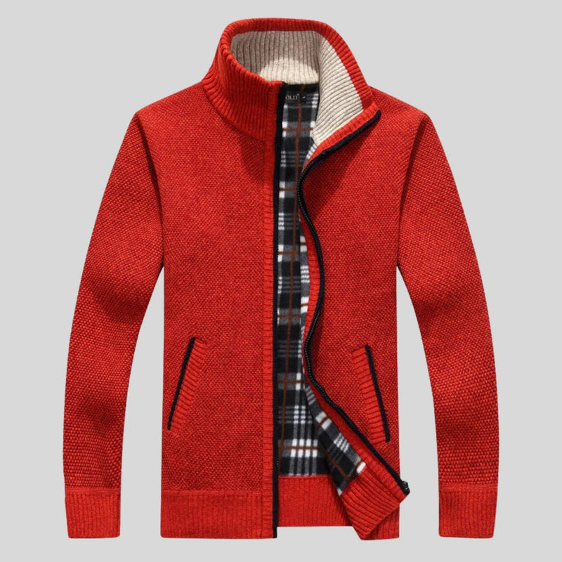 Jaqueta Masculina Tricot Slim Fit Jaqueta Masculina Tricot Slim Fit - Vestuário 034 Fragatto Vermelho M 