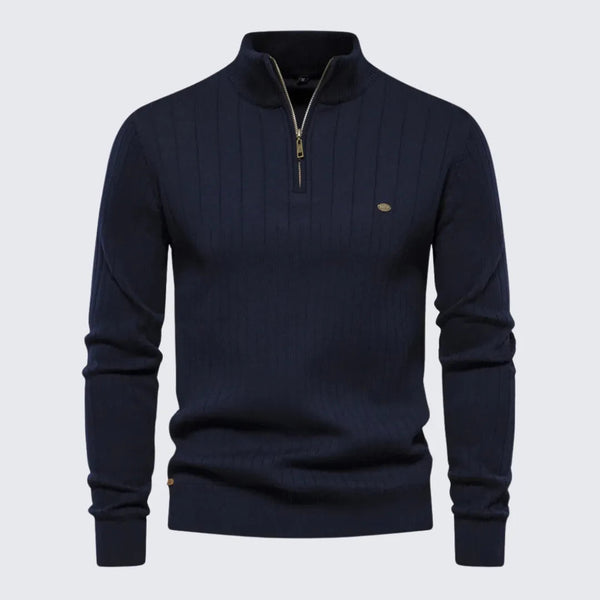 Suéter Masculino Gola Alta com Zíper Suéter Masculino Gola Alta com Zíper - Vestuário 093 Fragatto Azul marinho P 