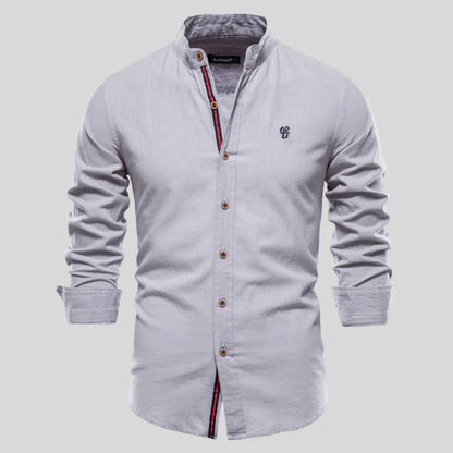 Camisa Masculina Casual Algodão Camisa Masculina Casual Algodão - Vestuário 043 Fragatto Cinza P 