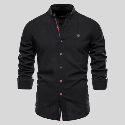 Camisa Masculina Casual Algodão Camisa Masculina Casual Algodão - Vestuário 043 Fragatto Preto P 