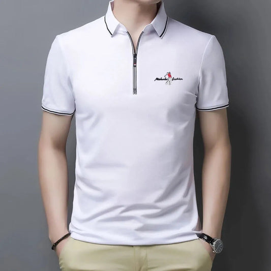 Camisa Polo Masculina com Zíper Camisa Polo Masculina com Zíper - Vestuário 005 Fragatto Branco P 